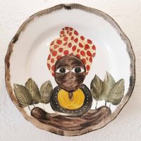 AFRICAN PLATE SERIES - 28cm red