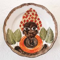AFRICAN PLATE SERIES - 22cm red