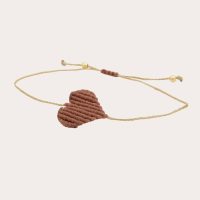 Heart Bracelets Hand Knotted - Brown