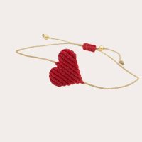 Heart Bracelets Hand Knotted - Red