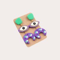 Eye Clay Earrings - Purple
